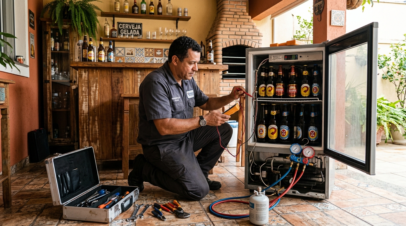Aplicação de gás refrigerante em cervejeira atendida na Zona Sul de São Paulo‑SP